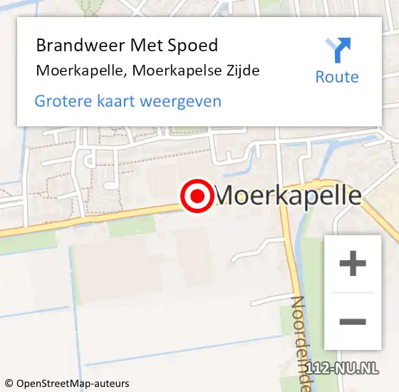 Locatie op kaart van de 112 melding: Brandweer Met Spoed Naar Moerkapelle, Moerkapelse Zijde op 31 januari 2022 13:09