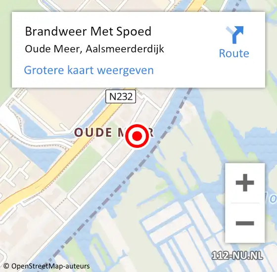 Locatie op kaart van de 112 melding: Brandweer Met Spoed Naar Oude Meer, Aalsmeerderdijk op 31 januari 2022 13:10