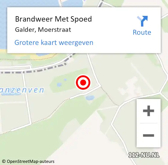 Locatie op kaart van de 112 melding: Brandweer Met Spoed Naar Galder, Moerstraat op 31 januari 2022 13:11