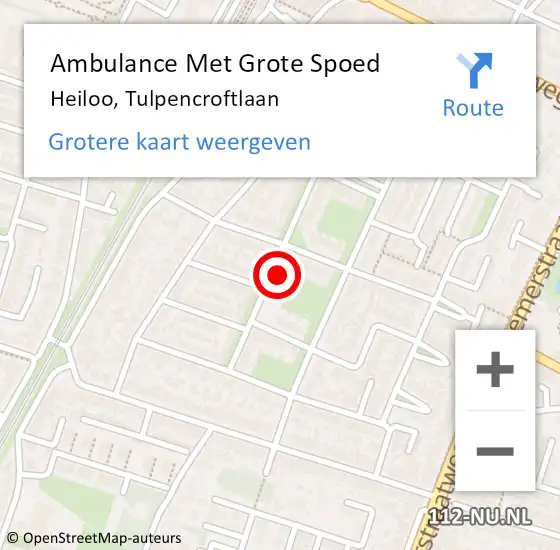 Locatie op kaart van de 112 melding: Ambulance Met Grote Spoed Naar Heiloo, Tulpencroftlaan op 31 januari 2022 13:16