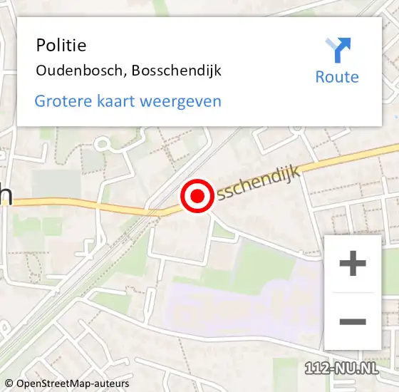 Locatie op kaart van de 112 melding: Politie Oudenbosch, Bosschendijk op 31 januari 2022 13:18