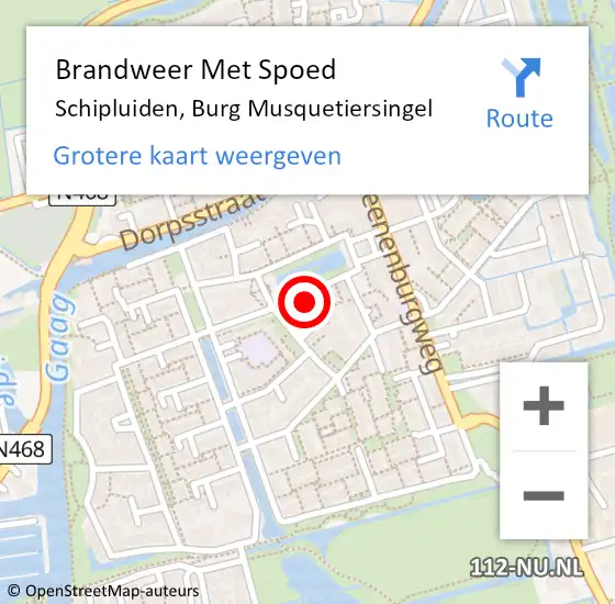 Locatie op kaart van de 112 melding: Brandweer Met Spoed Naar Schipluiden, Burg Musquetiersingel op 31 januari 2022 13:18