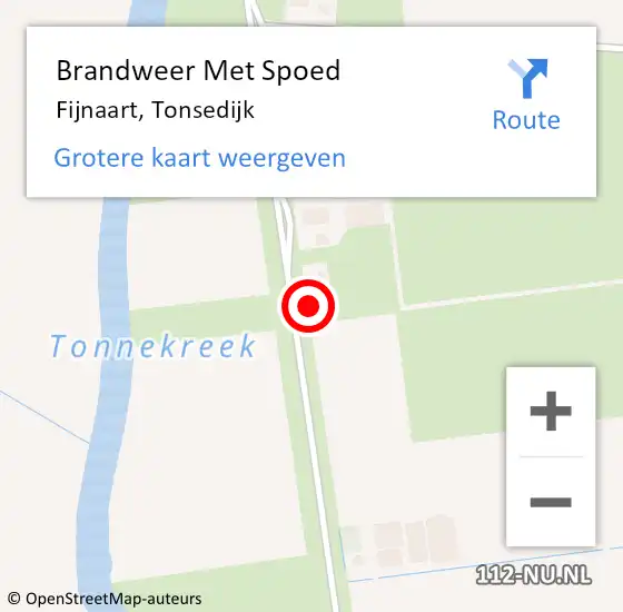 Locatie op kaart van de 112 melding: Brandweer Met Spoed Naar Fijnaart, Tonsedijk op 31 januari 2022 13:19