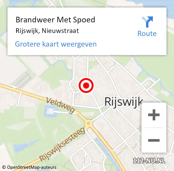 Locatie op kaart van de 112 melding: Brandweer Met Spoed Naar Rijswijk, Nieuwstraat op 31 januari 2022 13:26