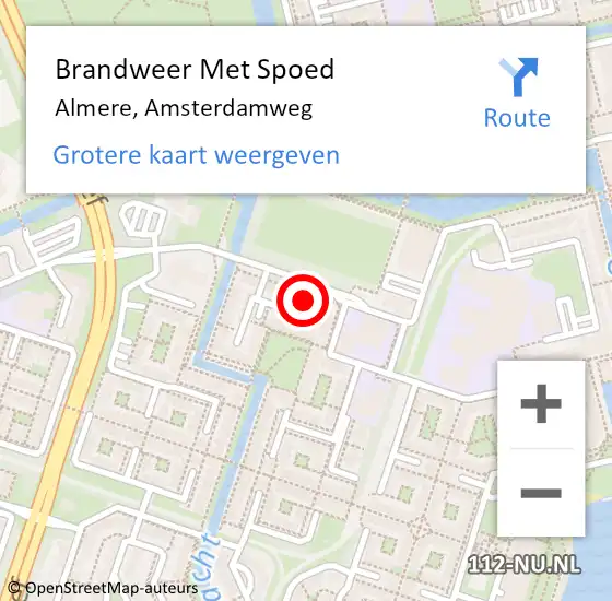 Locatie op kaart van de 112 melding: Brandweer Met Spoed Naar Almere, Amsterdamweg op 31 januari 2022 13:35