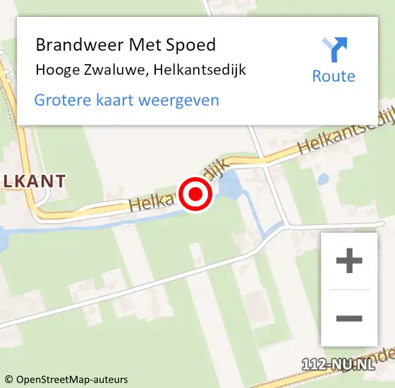 Locatie op kaart van de 112 melding: Brandweer Met Spoed Naar Hooge Zwaluwe, Helkantsedijk op 31 januari 2022 13:45