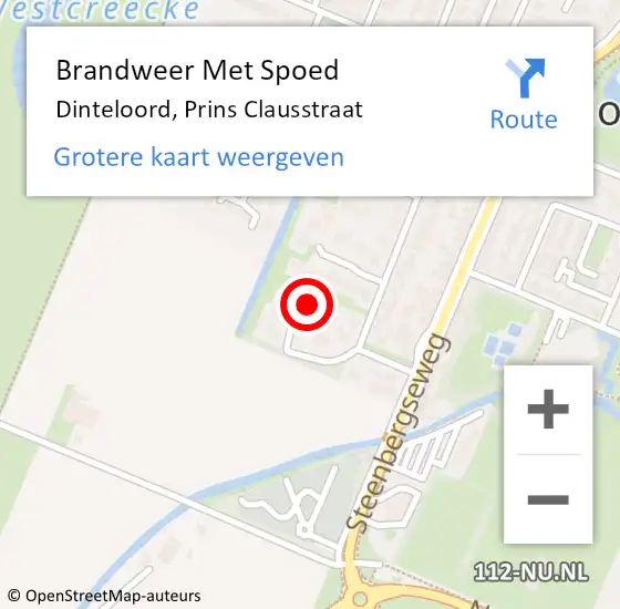 Locatie op kaart van de 112 melding: Brandweer Met Spoed Naar Dinteloord, Prins Clausstraat op 31 januari 2022 13:50
