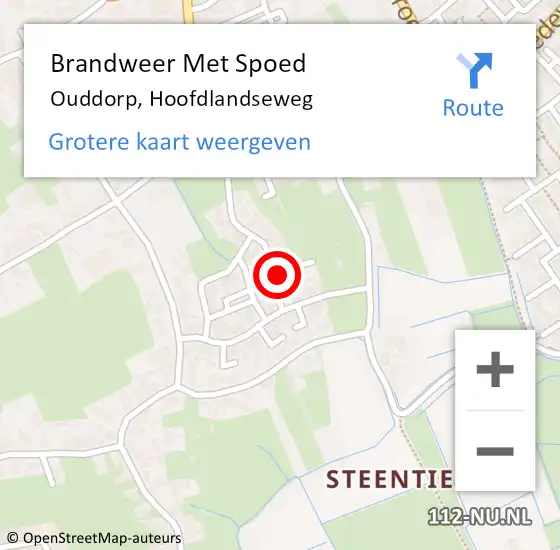 Locatie op kaart van de 112 melding: Brandweer Met Spoed Naar Ouddorp, Hoofdlandseweg op 31 januari 2022 13:52