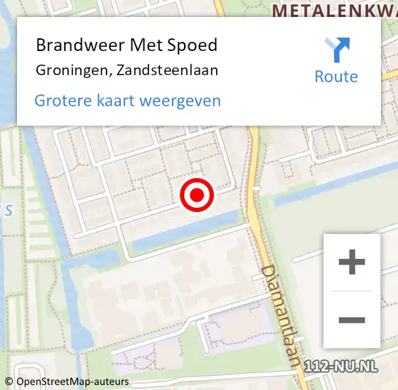 Locatie op kaart van de 112 melding: Brandweer Met Spoed Naar Groningen, Zandsteenlaan op 31 januari 2022 13:56