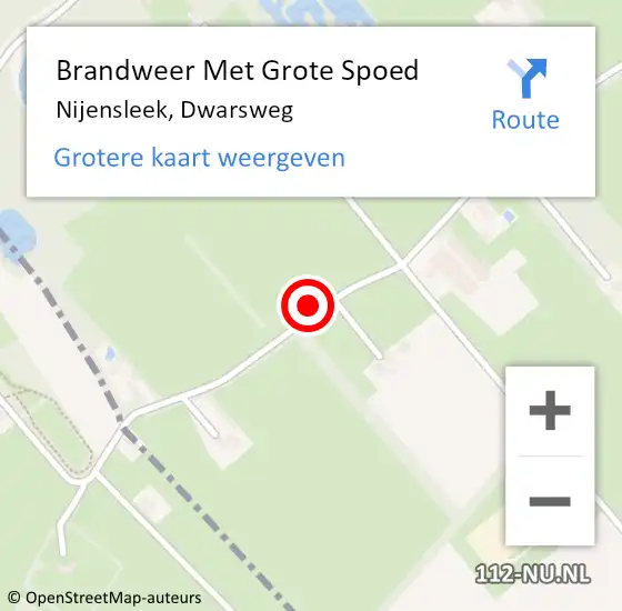 Locatie op kaart van de 112 melding: Brandweer Met Grote Spoed Naar Nijensleek, Dwarsweg op 6 juli 2014 23:53