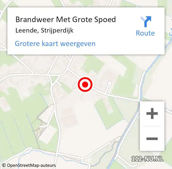 Locatie op kaart van de 112 melding: Brandweer Met Grote Spoed Naar Leende, Strijperdijk op 31 januari 2022 14:05