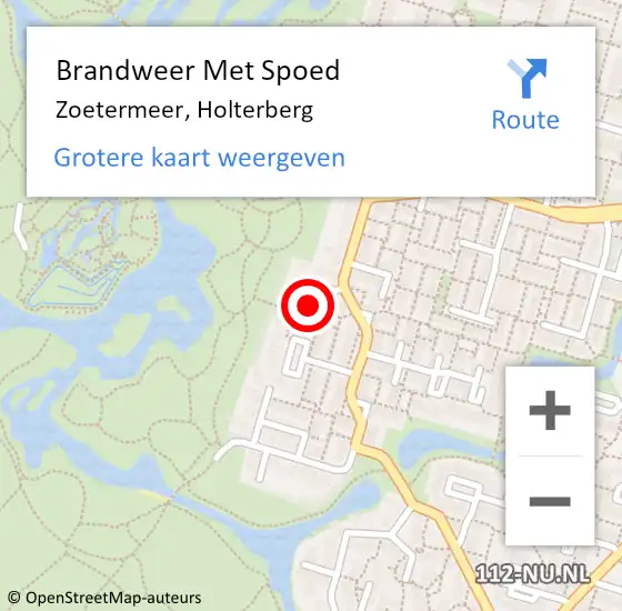 Locatie op kaart van de 112 melding: Brandweer Met Spoed Naar Zoetermeer, Holterberg op 31 januari 2022 14:16