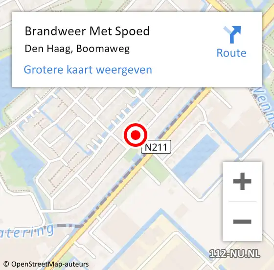Locatie op kaart van de 112 melding: Brandweer Met Spoed Naar Den Haag, Boomaweg op 31 januari 2022 14:21