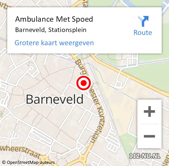 Locatie op kaart van de 112 melding: Ambulance Met Spoed Naar Barneveld, Stationsplein op 31 januari 2022 14:23