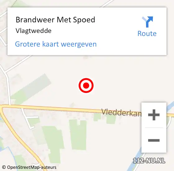 Locatie op kaart van de 112 melding: Brandweer Met Spoed Naar Vlagtwedde op 31 januari 2022 14:32