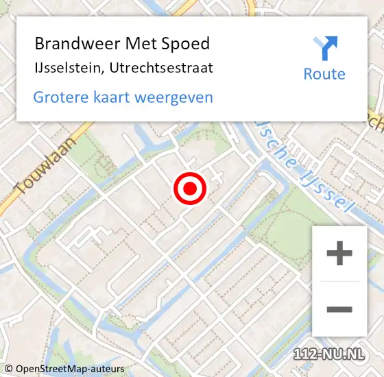 Locatie op kaart van de 112 melding: Brandweer Met Spoed Naar IJsselstein, Utrechtsestraat op 31 januari 2022 14:35