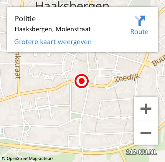 Locatie op kaart van de 112 melding: Politie Haaksbergen, Molenstraat op 31 januari 2022 14:42