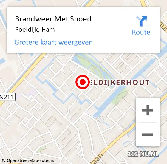 Locatie op kaart van de 112 melding: Brandweer Met Spoed Naar Poeldijk, Ham op 31 januari 2022 15:03