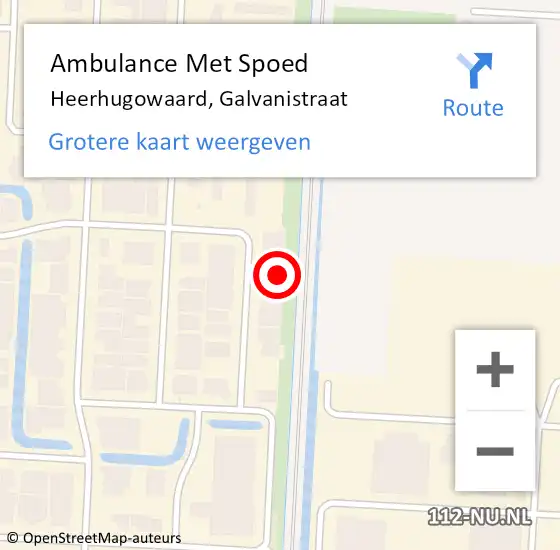 Locatie op kaart van de 112 melding: Ambulance Met Spoed Naar Heerhugowaard, Galvanistraat op 31 januari 2022 15:07