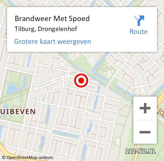 Locatie op kaart van de 112 melding: Brandweer Met Spoed Naar Tilburg, Drongelenhof op 31 januari 2022 15:19