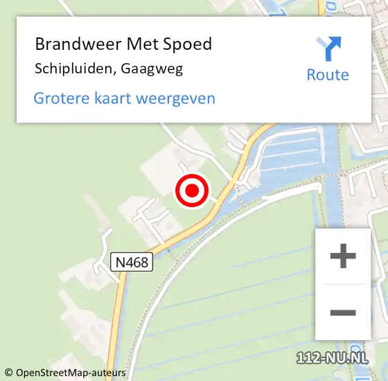 Locatie op kaart van de 112 melding: Brandweer Met Spoed Naar Schipluiden, Gaagweg op 31 januari 2022 15:26