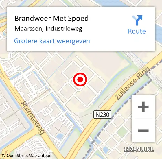 Locatie op kaart van de 112 melding: Brandweer Met Spoed Naar Maarssen, Industrieweg op 31 januari 2022 15:33