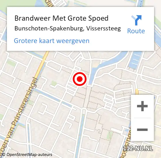 Locatie op kaart van de 112 melding: Brandweer Met Grote Spoed Naar Bunschoten-Spakenburg, Visserssteeg op 31 januari 2022 15:54