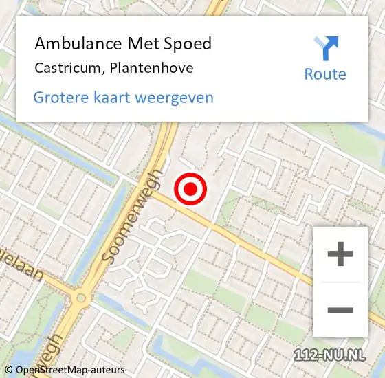 Locatie op kaart van de 112 melding: Ambulance Met Spoed Naar Castricum, Plantenhove op 31 januari 2022 15:58