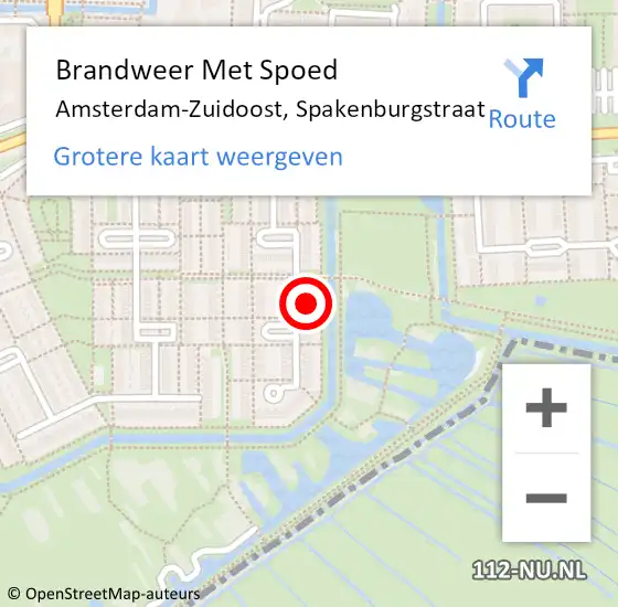 Locatie op kaart van de 112 melding: Brandweer Met Spoed Naar Amsterdam-Zuidoost, Spakenburgstraat op 31 januari 2022 16:07