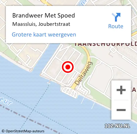 Locatie op kaart van de 112 melding: Brandweer Met Spoed Naar Maassluis, Joubertstraat op 31 januari 2022 16:15