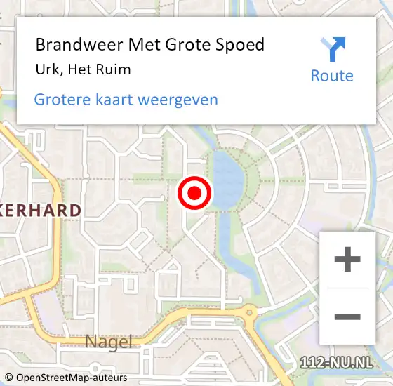 Locatie op kaart van de 112 melding: Brandweer Met Grote Spoed Naar Urk, Het Ruim op 31 januari 2022 16:51