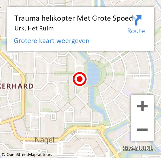 Locatie op kaart van de 112 melding: Trauma helikopter Met Grote Spoed Naar Urk, Het Ruim op 31 januari 2022 16:51