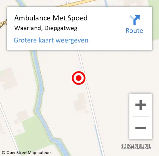 Locatie op kaart van de 112 melding: Ambulance Met Spoed Naar Waarland, Diepgatweg op 31 januari 2022 16:53