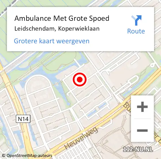 Locatie op kaart van de 112 melding: Ambulance Met Grote Spoed Naar Leidschendam, Koperwieklaan op 31 januari 2022 17:06