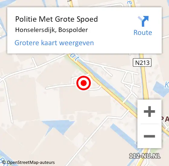 Locatie op kaart van de 112 melding: Politie Met Grote Spoed Naar Honselersdijk, Bospolder op 31 januari 2022 17:35