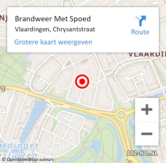 Locatie op kaart van de 112 melding: Brandweer Met Spoed Naar Vlaardingen, Chrysantstraat op 31 januari 2022 17:36