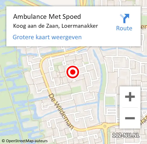 Locatie op kaart van de 112 melding: Ambulance Met Spoed Naar Koog aan de Zaan, Loermanakker op 31 januari 2022 17:38