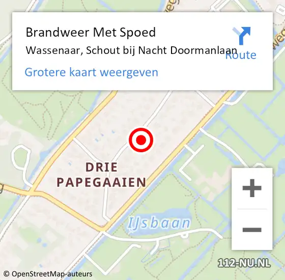 Locatie op kaart van de 112 melding: Brandweer Met Spoed Naar Wassenaar, Schout bij Nacht Doormanlaan op 31 januari 2022 17:46