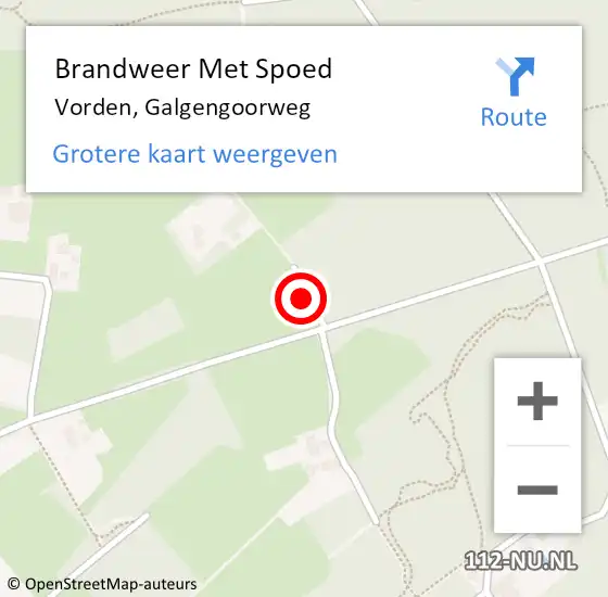 Locatie op kaart van de 112 melding: Brandweer Met Spoed Naar Vorden, Galgengoorweg op 31 januari 2022 17:48