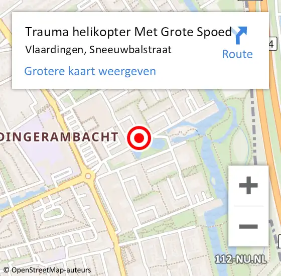 Locatie op kaart van de 112 melding: Trauma helikopter Met Grote Spoed Naar Vlaardingen, Sneeuwbalstraat op 31 januari 2022 18:01