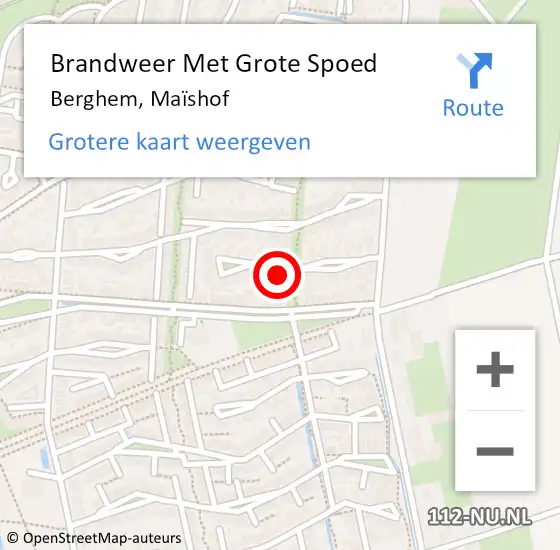 Locatie op kaart van de 112 melding: Brandweer Met Grote Spoed Naar Berghem, Maïshof op 31 januari 2022 18:01