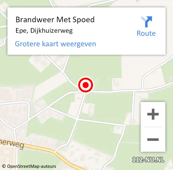 Locatie op kaart van de 112 melding: Brandweer Met Spoed Naar Epe, Dijkhuizerweg op 31 januari 2022 18:10