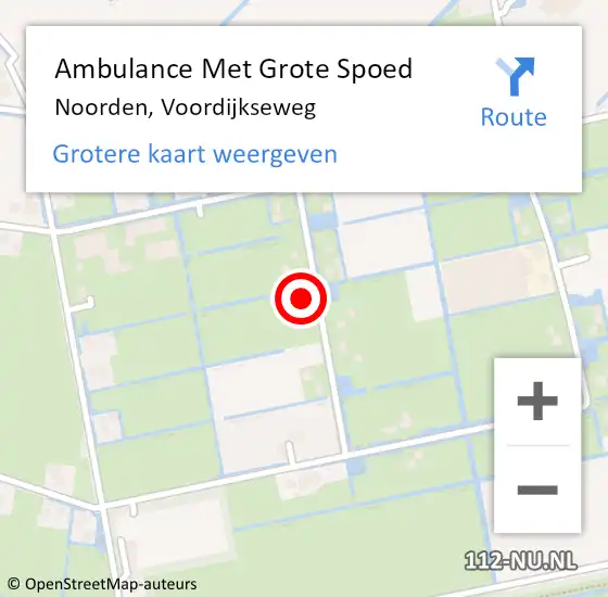 Locatie op kaart van de 112 melding: Ambulance Met Grote Spoed Naar Noorden, Voordijkseweg op 31 januari 2022 18:13