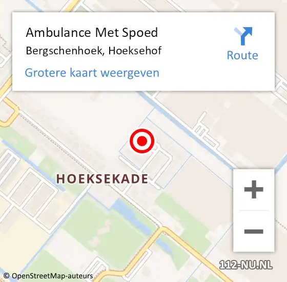 Locatie op kaart van de 112 melding: Ambulance Met Spoed Naar Bergschenhoek, Hoeksehof op 31 januari 2022 19:40