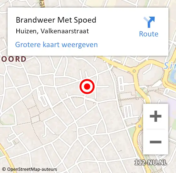 Locatie op kaart van de 112 melding: Brandweer Met Spoed Naar Huizen, Valkenaarstraat op 31 januari 2022 19:57