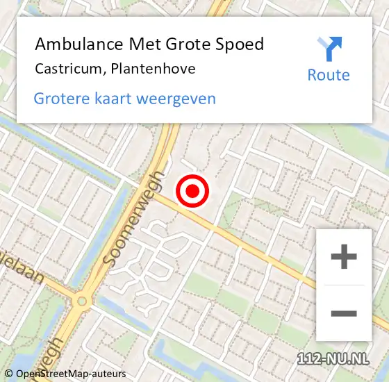 Locatie op kaart van de 112 melding: Ambulance Met Grote Spoed Naar Castricum, Plantenhove op 31 januari 2022 19:58