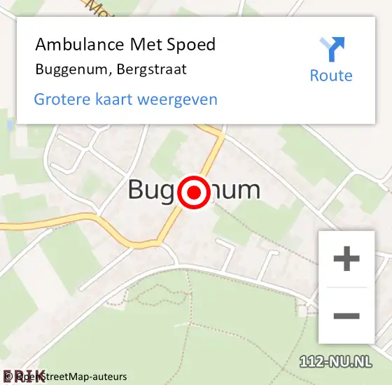 Locatie op kaart van de 112 melding: Ambulance Met Spoed Naar Buggenum, Bergstraat op 31 januari 2022 20:25