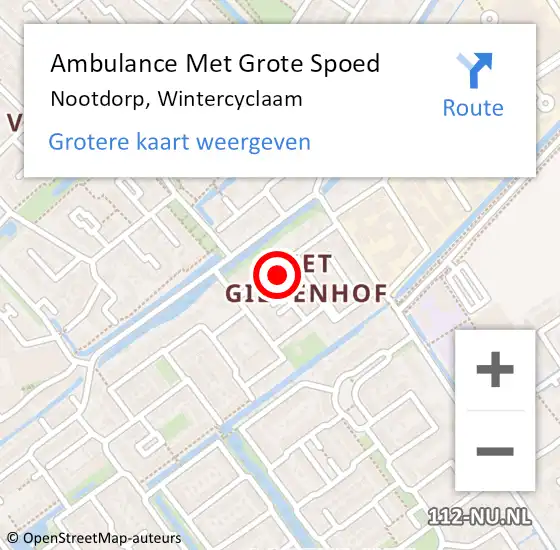 Locatie op kaart van de 112 melding: Ambulance Met Grote Spoed Naar Nootdorp, Wintercyclaam op 31 januari 2022 20:35