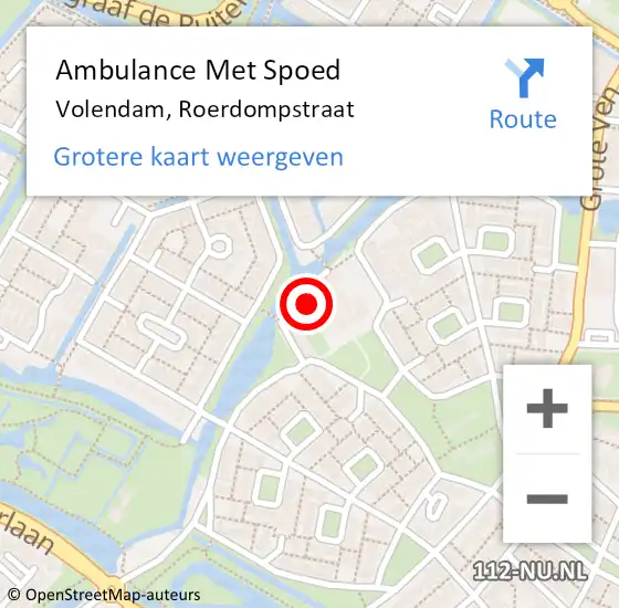 Locatie op kaart van de 112 melding: Ambulance Met Spoed Naar Volendam, Roerdompstraat op 31 januari 2022 20:39