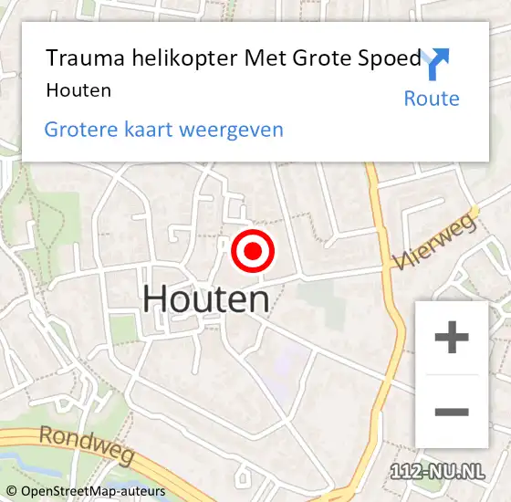 Locatie op kaart van de 112 melding: Trauma helikopter Met Grote Spoed Naar Houten op 31 januari 2022 21:48